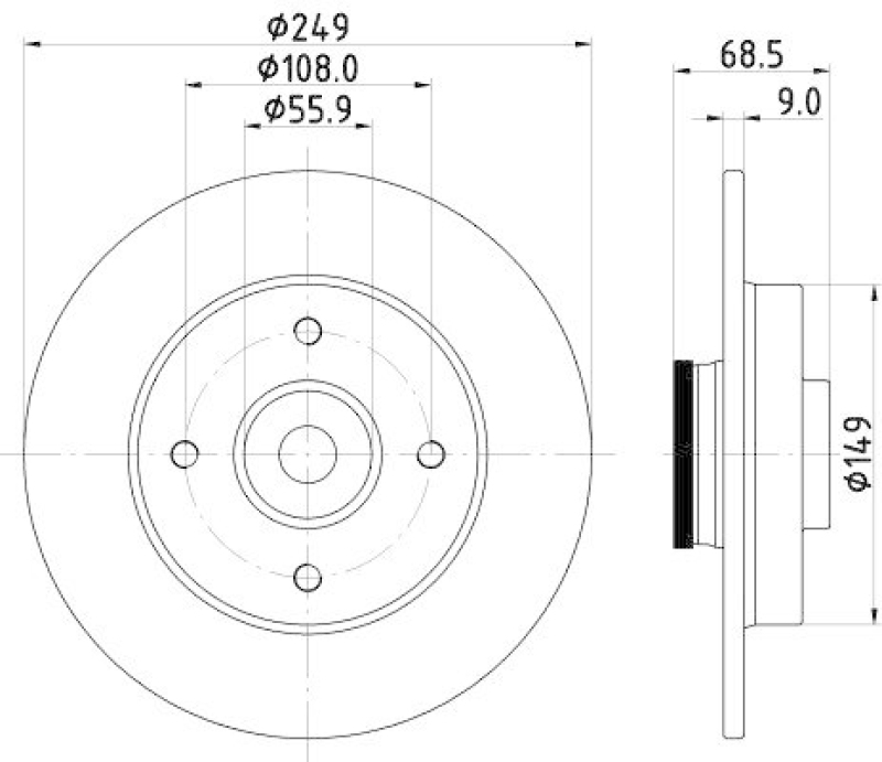 HELLA 8DD 355 123-291 Bremsscheibe f&uuml;r P.S.A