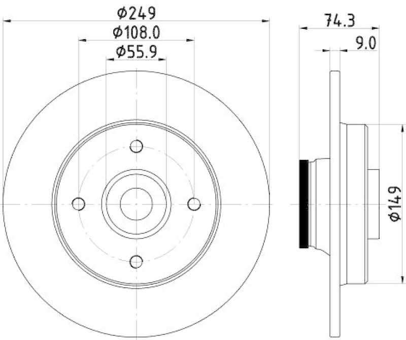 HELLA 8DD 355 123-301 Bremsscheibe f&uuml;r P.S.A/DS