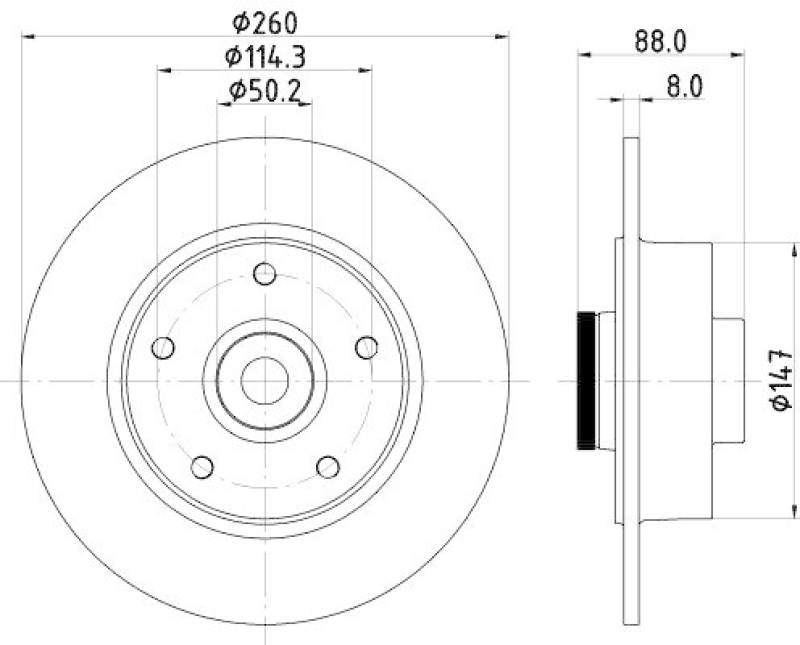 HELLA 8DD 355 123-311 Bremsscheibe f&uuml;r RENAULT