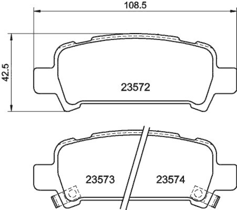 HELLA 8DB 355 009-401 Bremsbelagsatz, Scheibenbremsbelag f&uuml;r SUBARU