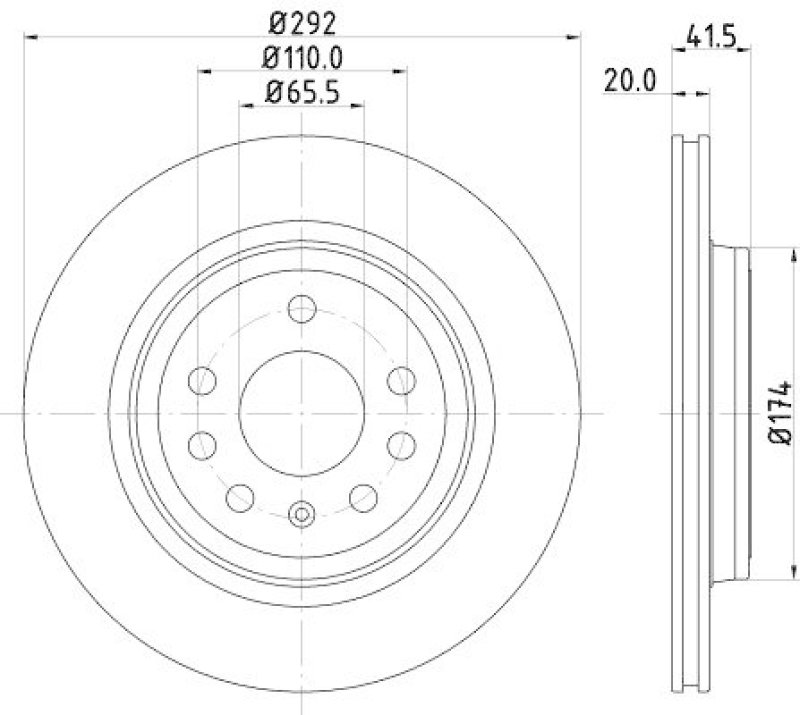 HELLA 8DD 355 109-191 Bremsscheibe für OPEL/SAAB/FIAT/CADILLAC/.