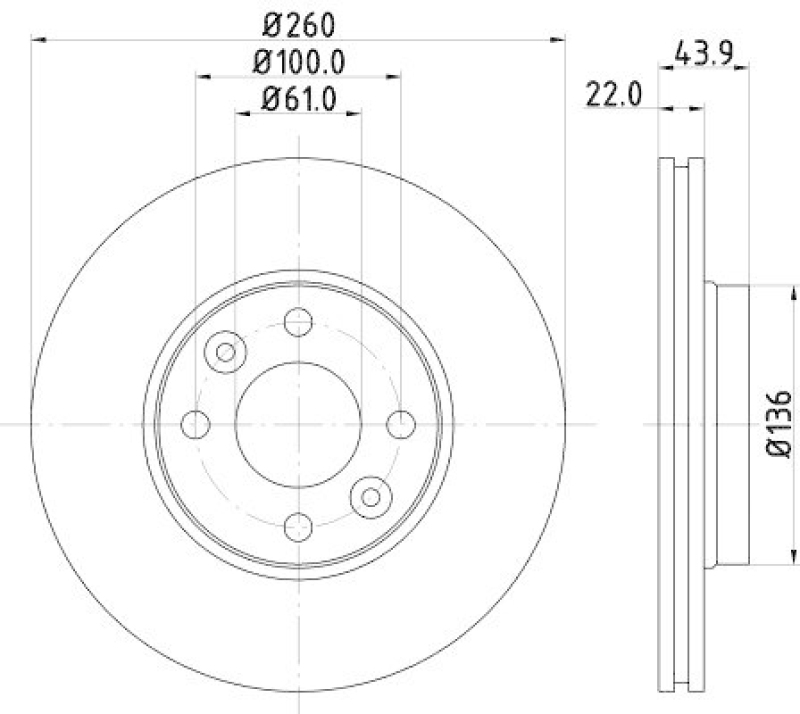 HELLA 8DD 355 109-331 Bremsscheibe f&uuml;r RENAULT/NISSAN/DACIA