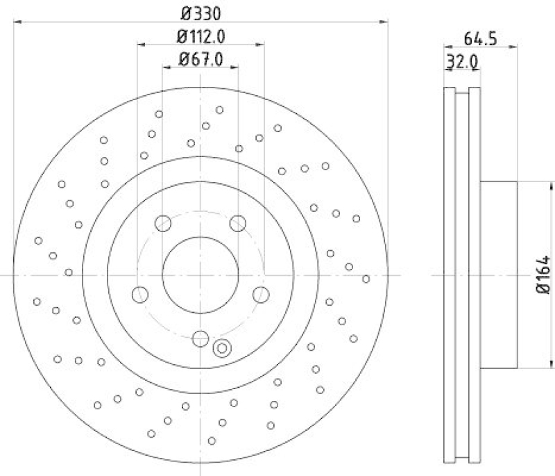 HELLA 8DD 355 109-471 Bremsscheibe f&uuml;r MB