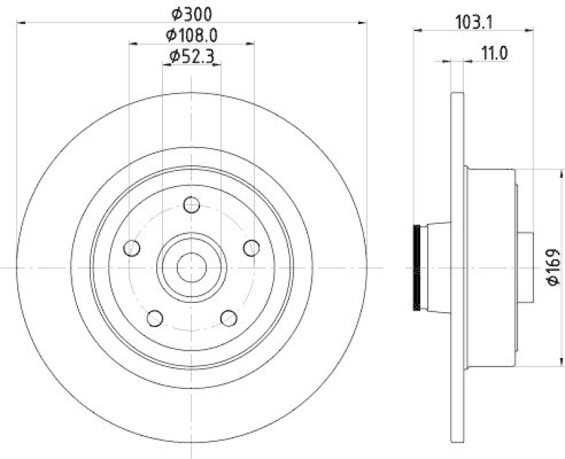 HELLA 8DD 355 123-361 Bremsscheibe für RENAULT MEGANE II
