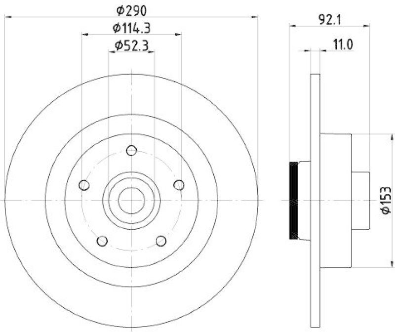 HELLA 8DD 355 123-371 Bremsscheibe für RENAULT GRAND SCÉNIC III