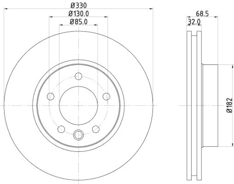 HELLA 8DD 355 109-741 Bremsscheibe für VW/PORSCHE