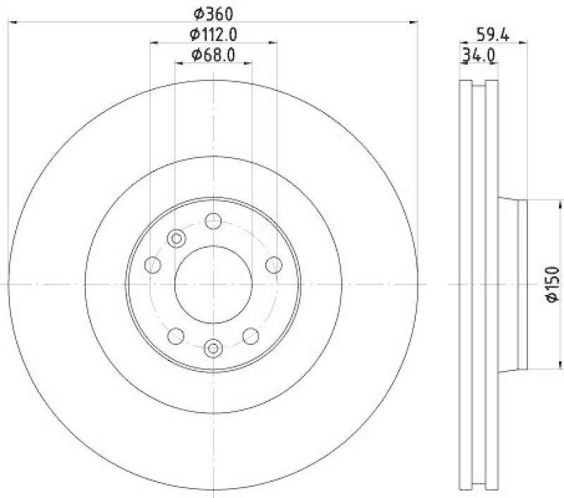 HELLA 8DD 355 109-851 Bremsscheibe für VW/AUDI