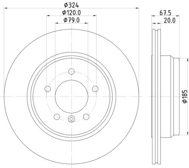 HELLA 8DD 355 110-021 Bremsscheibe f&uuml;r BMW 7 (E65, E66, E67)