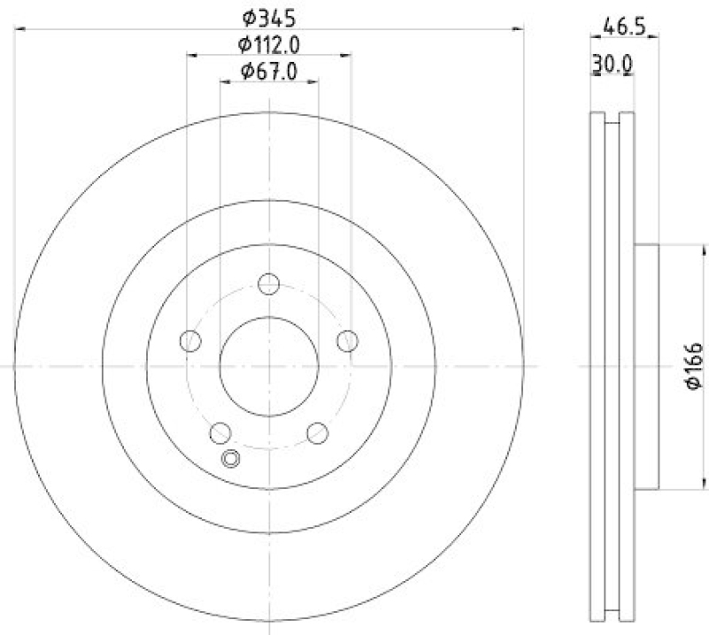 HELLA 8DD 355 110-111 Bremsscheibe f&uuml;r MB