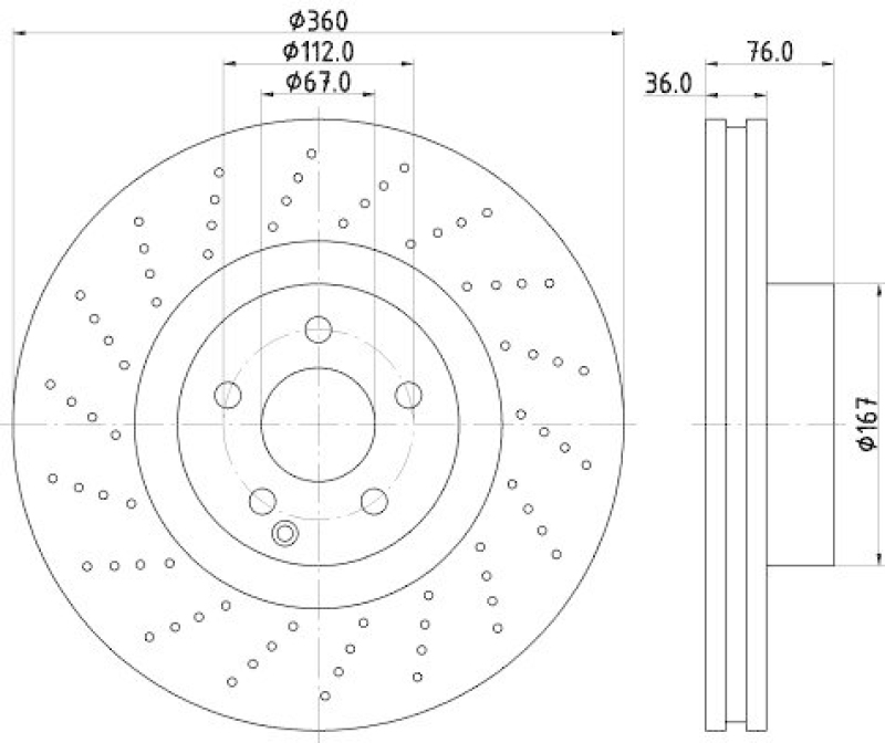 HELLA 8DD 355 110-181 Bremsscheibe f&uuml;r MB