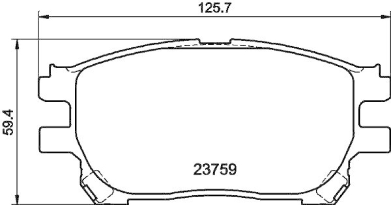 HELLA 8DB 355 010-111 Bremsbelagsatz, Scheibenbremsbelag f&uuml;r TOYOTA PREVIA