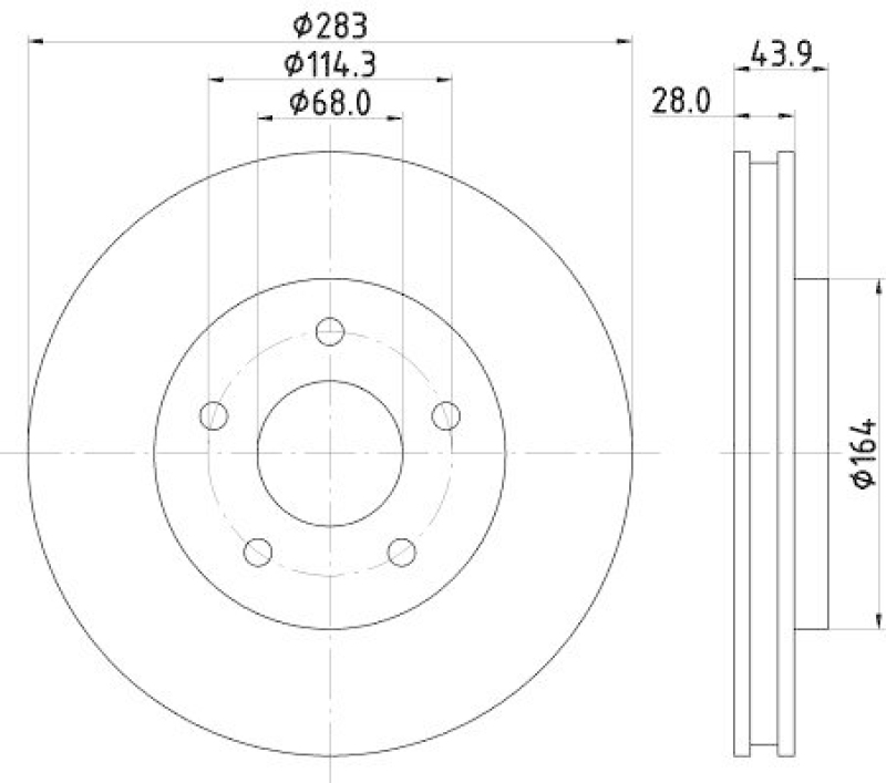 HELLA 8DD 355 125-071 Bremsscheibe