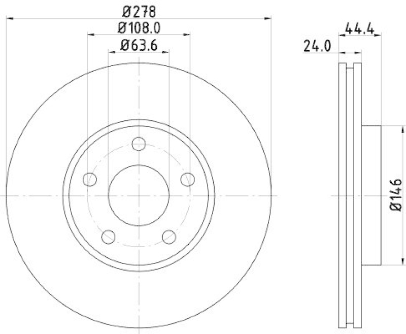 HELLA 8DD 355 110-281 Bremsscheibe f&uuml;r FORD
