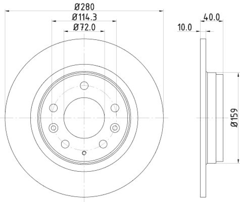 HELLA 8DD 355 110-381 Bremsscheibe f&uuml;r MAZDA