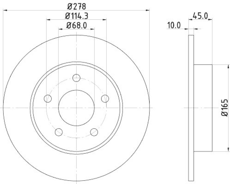 HELLA 8DD 355 110-401 Bremsscheibe für NISSAN