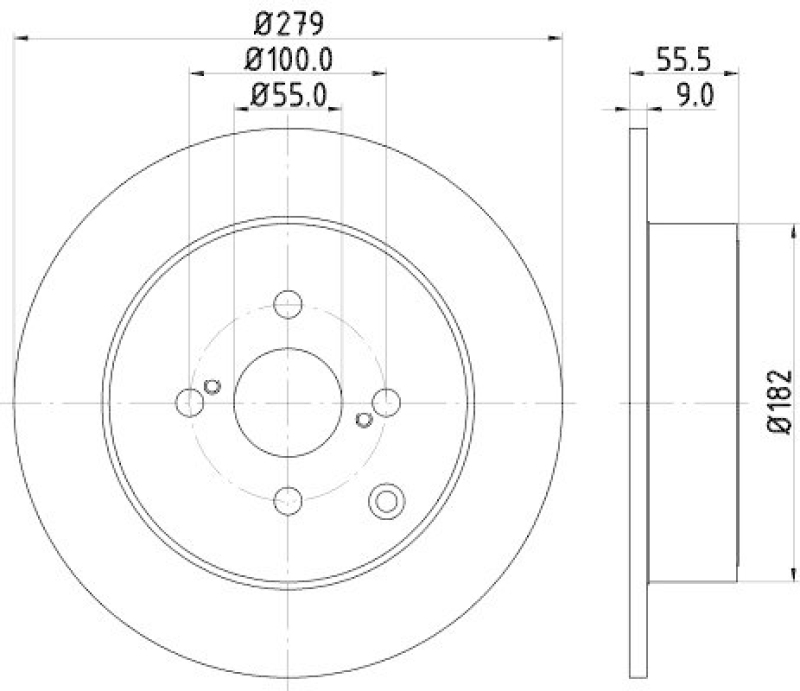 HELLA 8DD 355 110-511 Bremsscheibe f&uuml;r TOYOTA