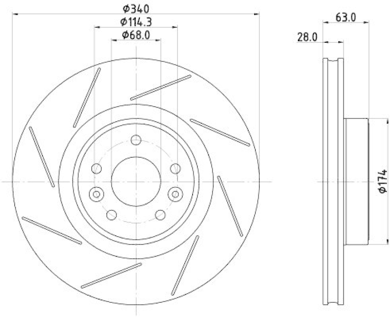HELLA 8DD 355 125-211 Bremsscheibe f&uuml;r RENAULT MEGANE III Coupe