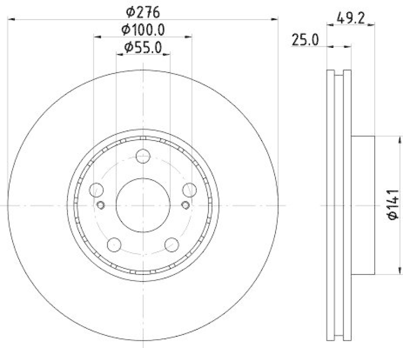 HELLA 8DD 355 110-531 Bremsscheibe f&uuml;r TOYOTA