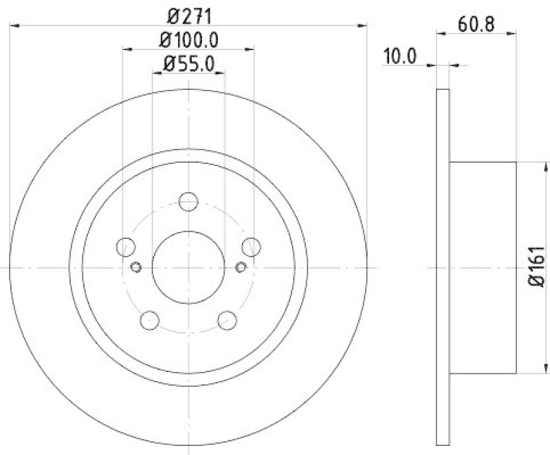 HELLA 8DD 355 110-551 Bremsscheibe f&uuml;r TOYOTA