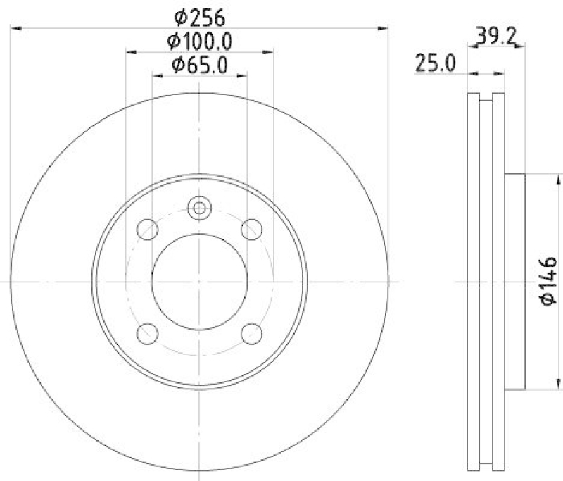 HELLA 8DD 355 110-621 Bremsscheibe f&uuml;r VW