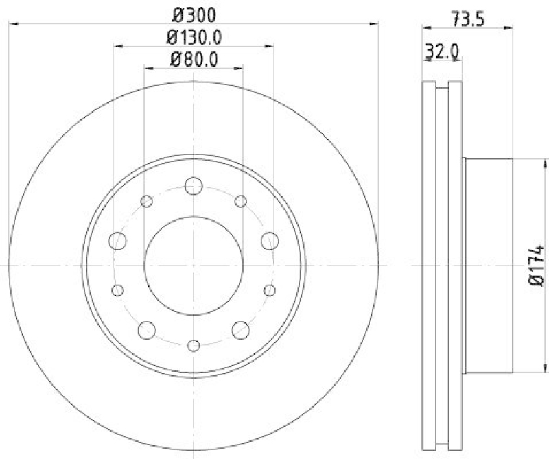HELLA 8DD 355 125-261 Bremsscheibe f&uuml;r FIAT/P.S.A