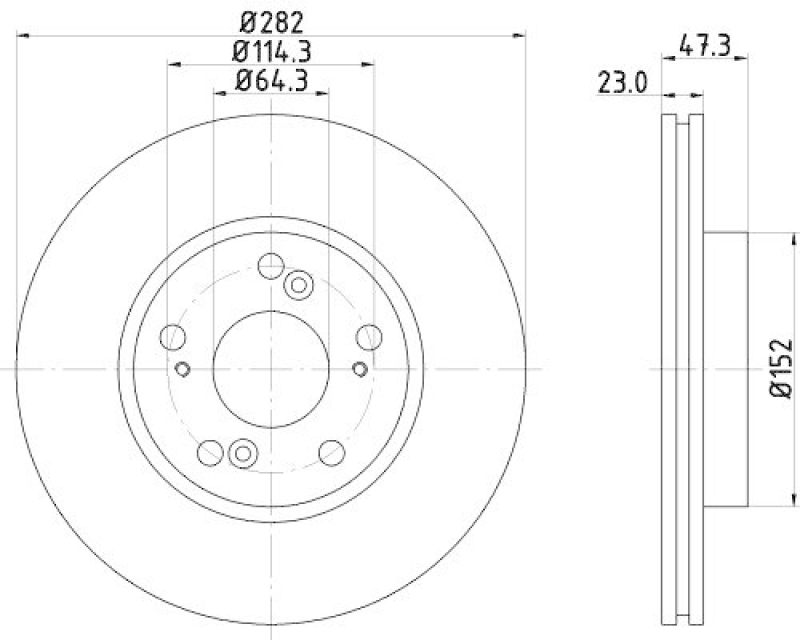 HELLA 8DD 355 110-631 Bremsscheibe für HONDA