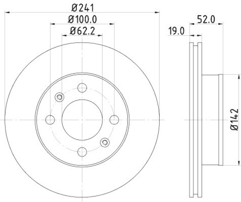 HELLA 8DD 355 110-641 Bremsscheibe f&uuml;r HYUNDAI