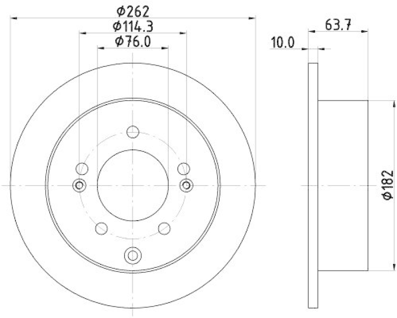 HELLA 8DD 355 125-301 Bremsscheibe f&uuml;r KIA