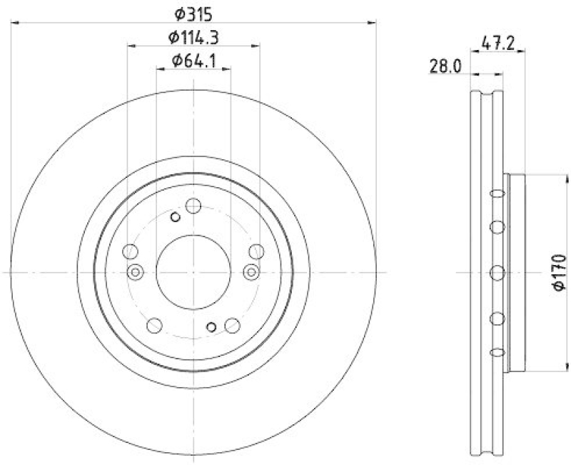 HELLA 8DD 355 125-321 Bremsscheibe f&uuml;r HONDA CR-V IV (RM_)