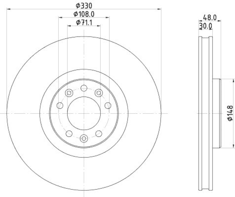 HELLA 8DD 355 125-331 Bremsscheibe f&uuml;r PEUGEOT