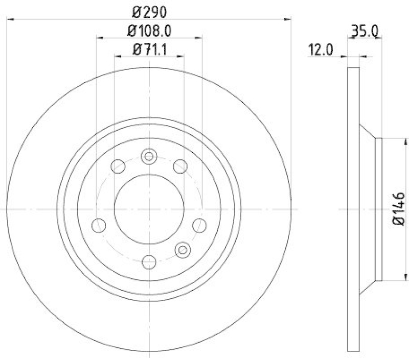HELLA 8DD 355 110-801 Bremsscheibe f&uuml;r P.S.A