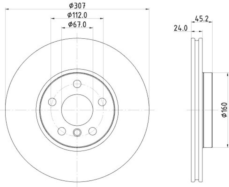 HELLA 8DD 355 125-351 Bremsscheibe für BMW/MINI