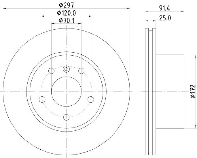 HELLA 8DD 355 110-811 Bremsscheibe f&uuml;r LANDROVER DISCOVERY II