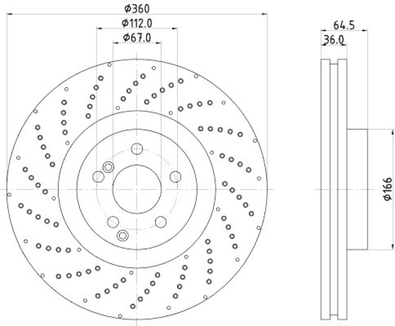 HELLA 8DD 355 125-361 Bremsscheibe f&uuml;r MB