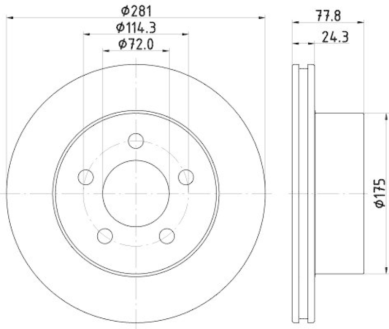 HELLA 8DD 355 125-371 Bremsscheibe f&uuml;r JEEP WRANGLER II (TJ)