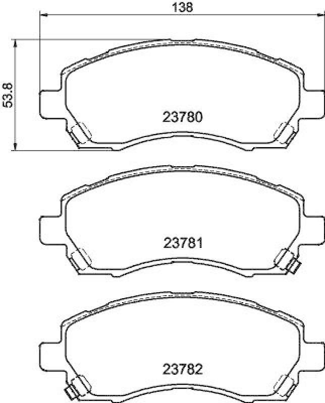 HELLA 8DB 355 010-121 Bremsbelagsatz, Scheibenbremsbelag f&uuml;r SUBARU