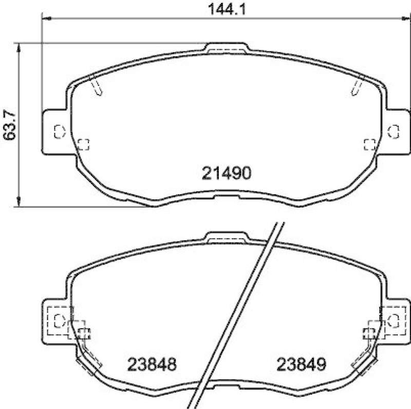 HELLA 8DB 355 010-151 Bremsbelagsatz, Scheibenbremsbelag für LEXUS