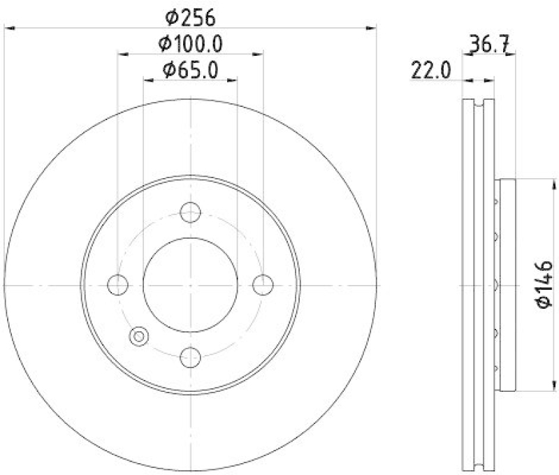 HELLA 8DD 355 125-391 Bremsscheibe f&uuml;r VW UP