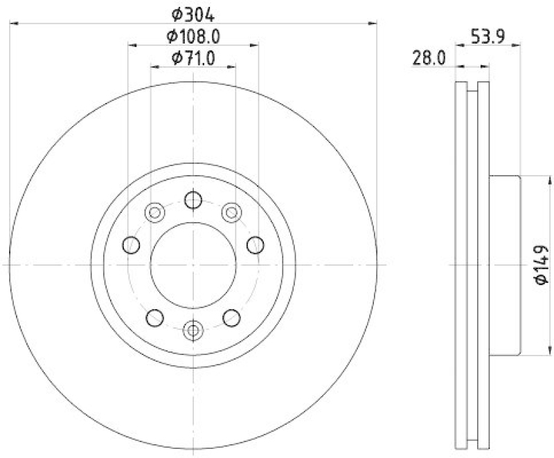 HELLA 8DD 355 125-411 Bremsscheibe f&uuml;r P.S.A/TOYOTA