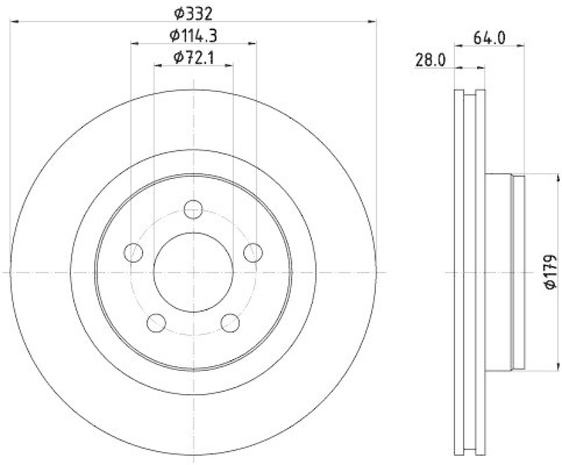 HELLA 8DD 355 125-441 Bremsscheibe f&uuml;r JEEP