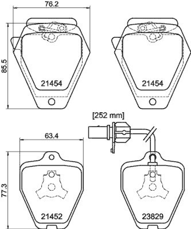 HELLA 8DB 355 010-191 Bremsbelagsatz, Scheibenbremsbelag f&uuml;r AUDI