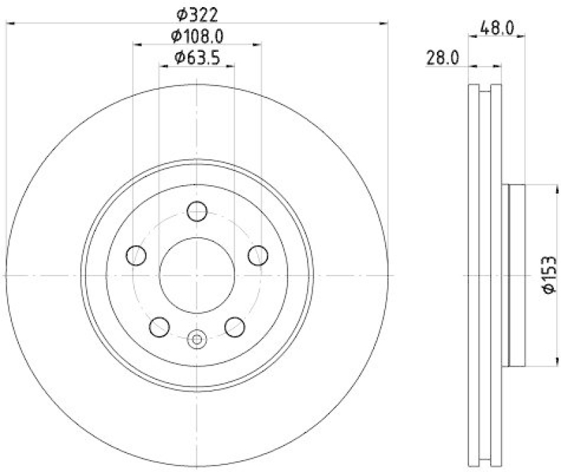 HELLA 8DD 355 125-471 Bremsscheibe f&uuml;r VOLVO/VOLVO ASIA
