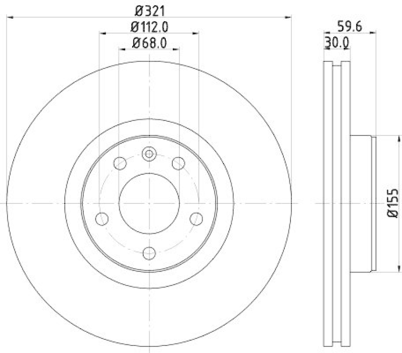 HELLA 8DD 355 111-141 Bremsscheibe für AUDI