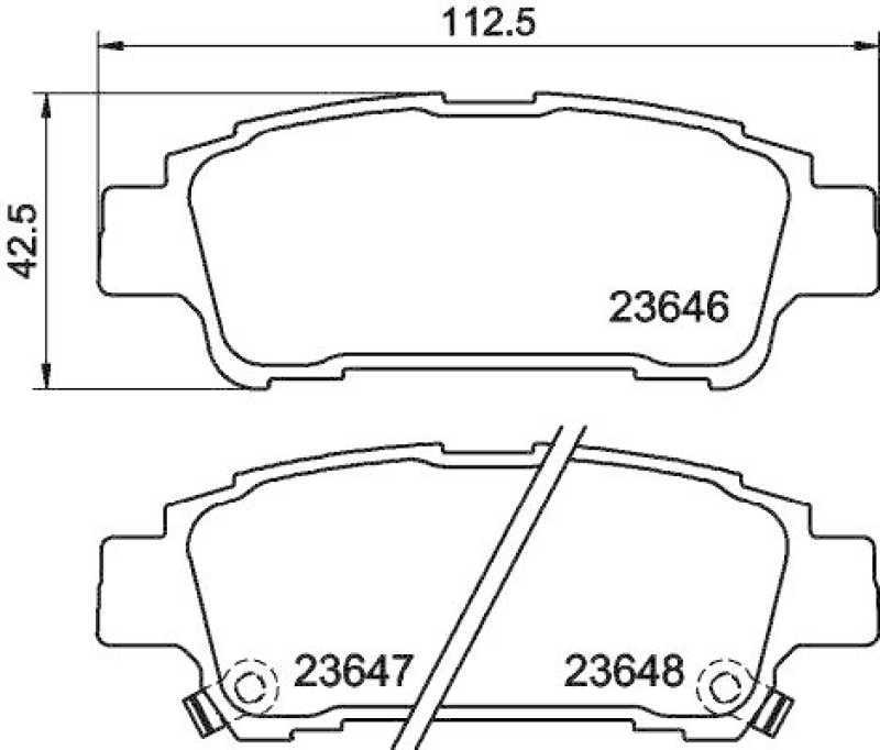 HELLA 8DB 355 010-311 Bremsbelagsatz, Scheibenbremsbelag für TOYOTA