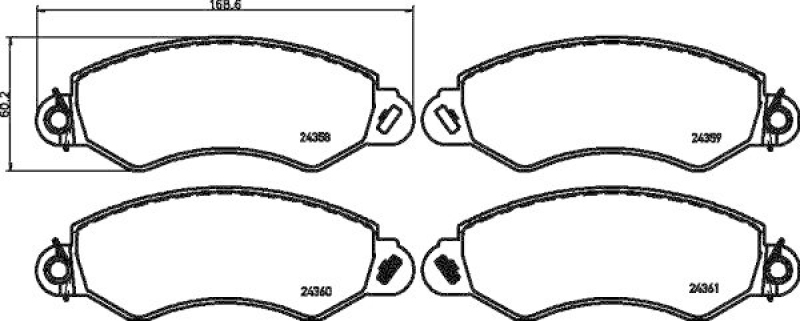 HELLA 8DB 355 012-431 Bremsbelagsatz, Scheibenbremsbelag f&uuml;r LDV