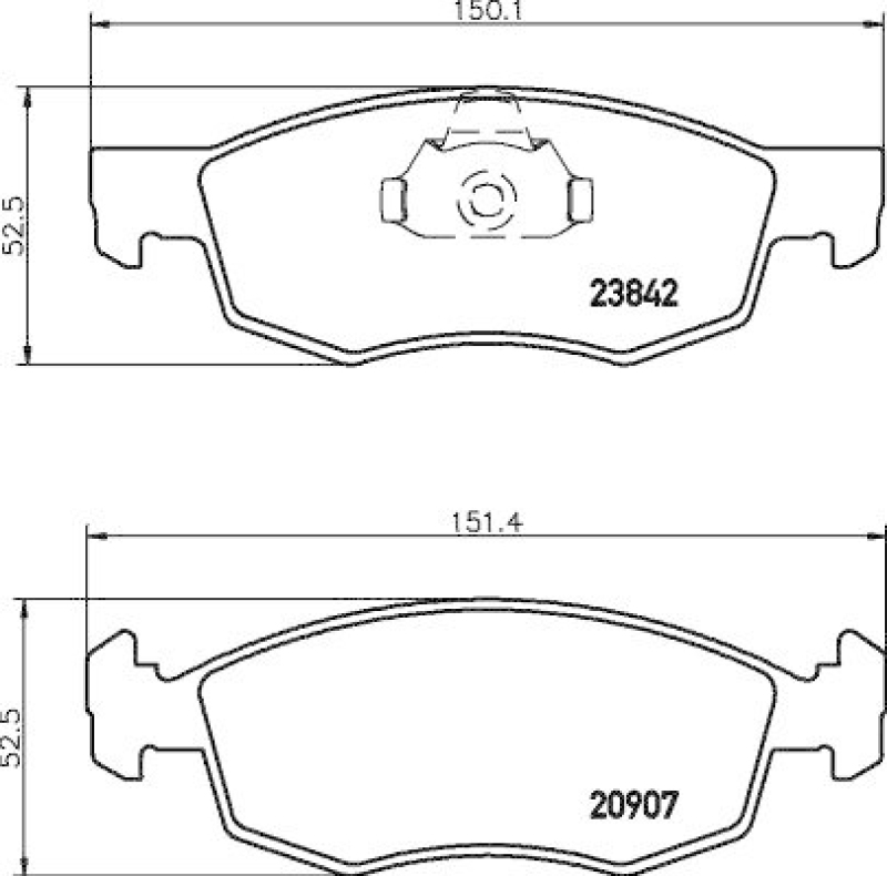 HELLA 8DB 355 010-321 Bremsbelagsatz, Scheibenbremsbelag f&uuml;r FIAT