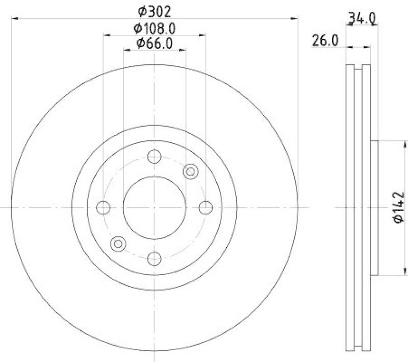 HELLA 8DD 355 111-321 Bremsscheibe für P.S.A