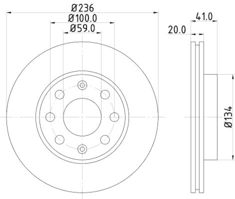 HELLA 8DD 355 111-341 Bremsscheibe f&uuml;r CHEVROLET/DAEWOO