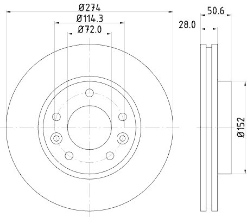 HELLA 8DD 355 125-591 Bremsscheibe f&uuml;r KIA CARNIVAL II (GQ)