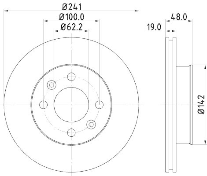 HELLA 8DD 355 111-431 Bremsscheibe für HYUNDAI